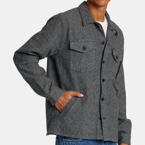 RVCA FLIGHT RISK SHIRT JACKET MENS SIZE XL NEW FLANNEL SMOKE HEATHER GRAY